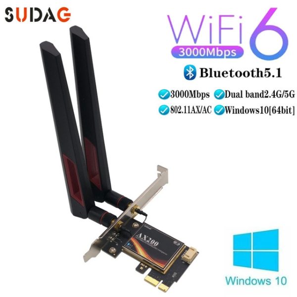 Fenvi AX1800 PCIe WiFi 6 Card – Bluetooth 5.2, 802.11ax Dual Band Adapter For Desktop